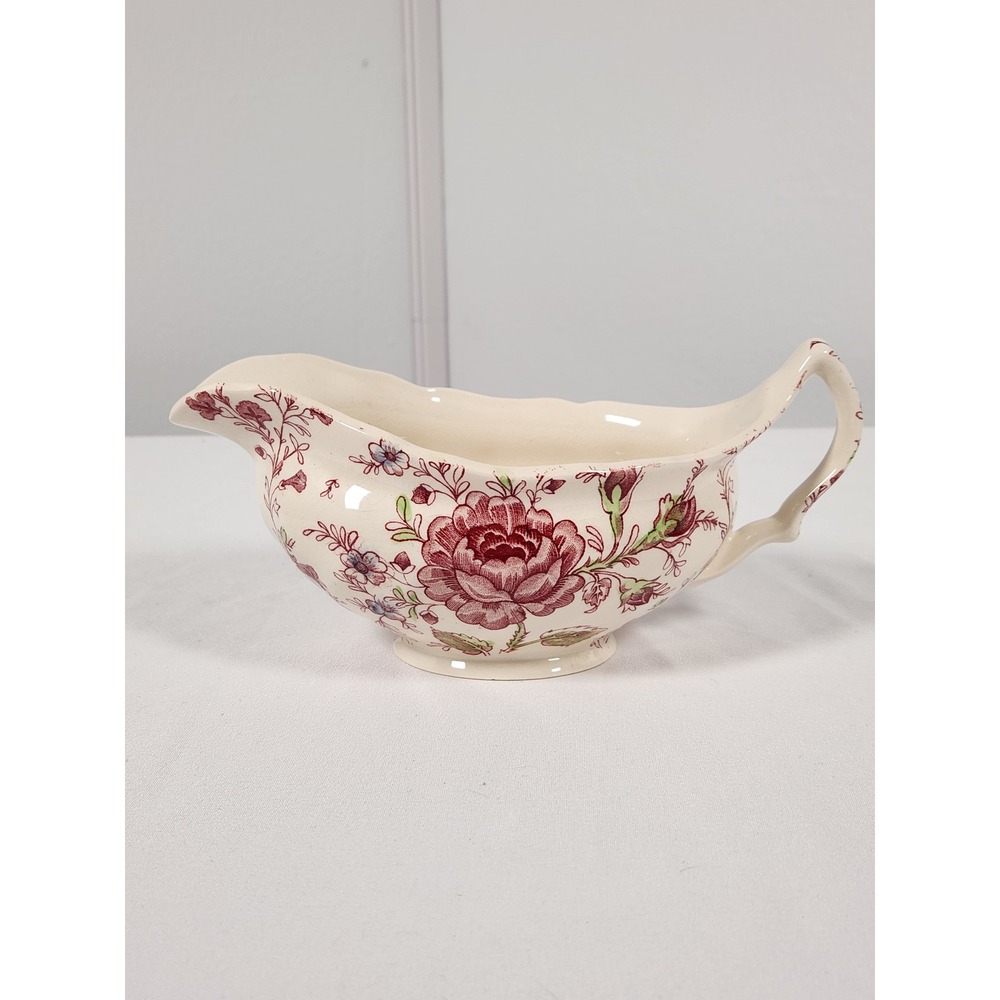 VTG‎ c. 1930s Rose Chintz Johnson Bros. Gravy Boat no Underplate 8" X 4" - Picture 4 of 7